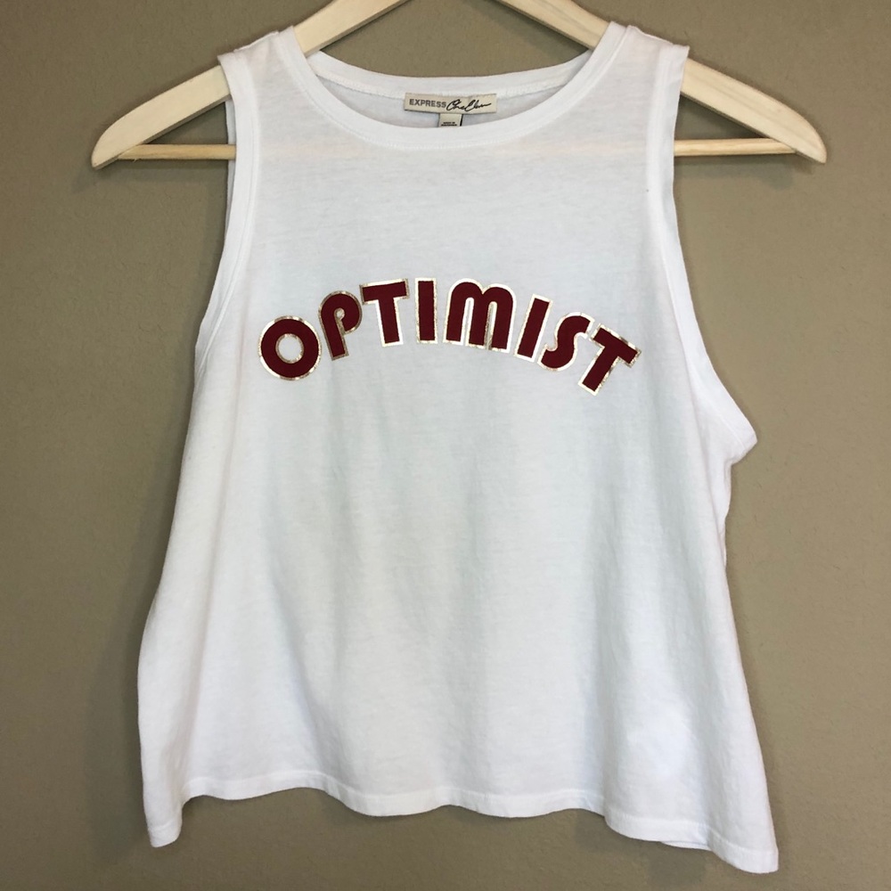 Express One Eleven Optimist Cropped Tank Top